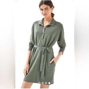 NWT Daily Practice Anthropologie Polo Knit Mini Dress Size Small‎ Sweater Green